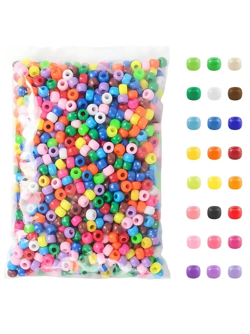 Нет бренда Радужные пластиковые бусины XH-108-1200pcs, 108500 шт, фото 2