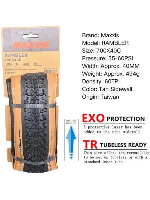 Maxxis RAMBLER 650x47B Black EXO TR Folding, черный, фото 5