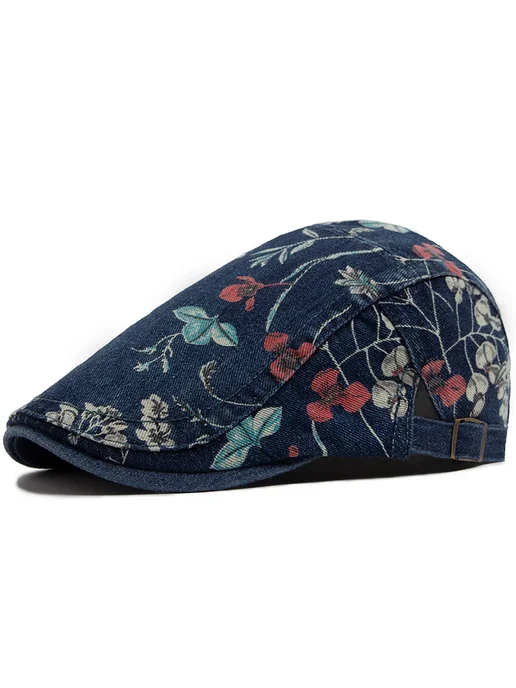 CNTANG Винтажный джинсовый берет Dark Blue, синий