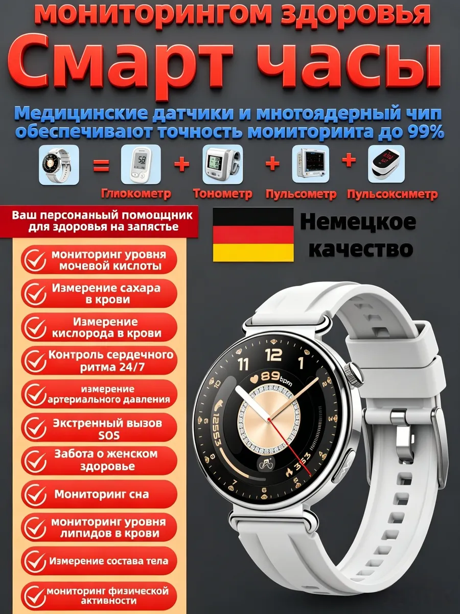 Garmin Смарт часы женские медицинские сахар давление ЭКГ сон