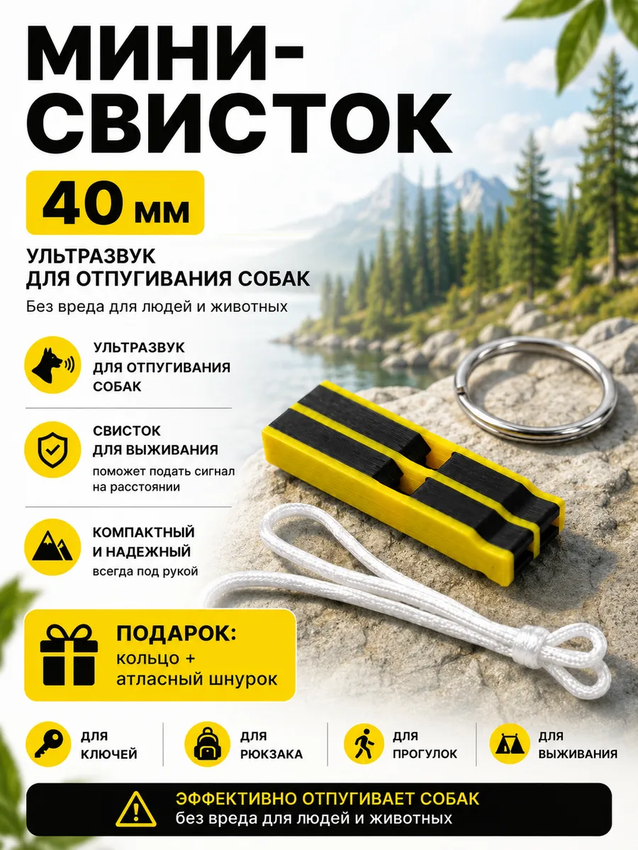 Свисток для отпугивания собак, для выживания.