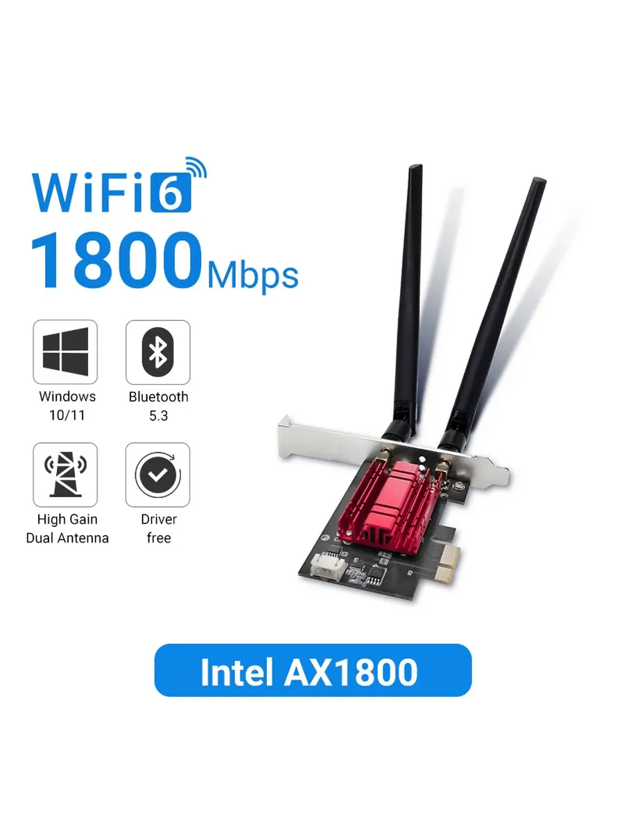 WALRAM WiFi 6 AX1800 сетевая карта Red
