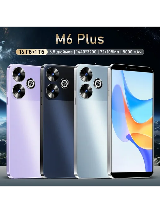 Смартфон TECHAURA M6 Plus 12/1024 ГБ, фиолетовый, фото 2