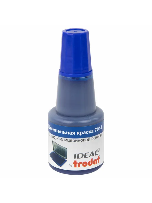 Trodat 2 шт. Краска штемпельная IDEAL 7014 синяя 24 мл, 5 шт, 24 мл, фото 2