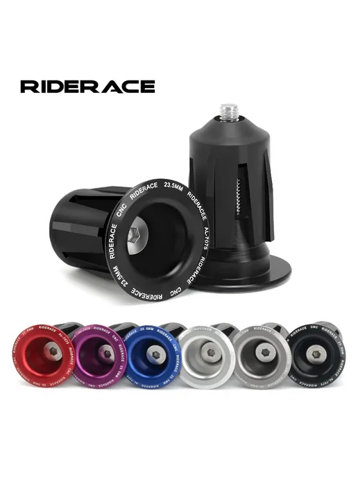 Нет бренда RIDERACE Заглушки для руля велосипеда черные 23.5 мм, черный, фото 2