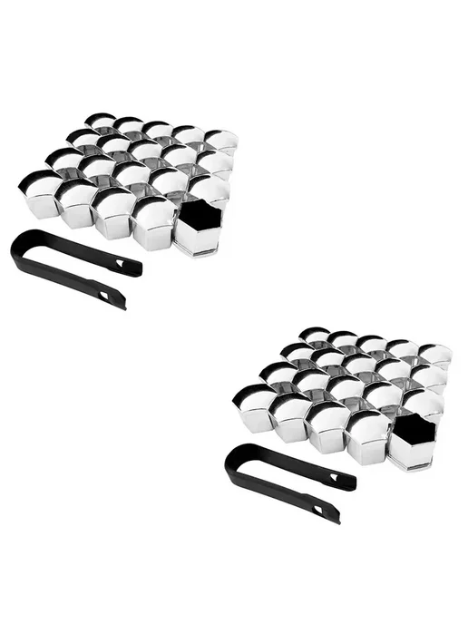 Нет бренда Колпачки для колесных гаек 19mm 40pcs silver, 40 шт