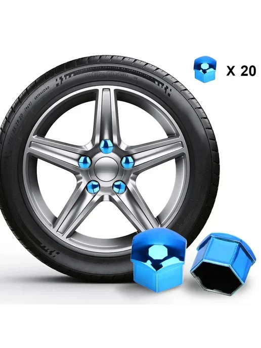 Нет бренда Колпачки для колесных гаек 17mm 40pcs silver, 40 шт, в упаковке 131 г, фото 6