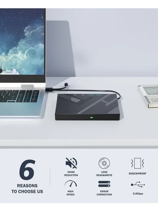 Hirucy Портативный внешний оптический привод D-BDKL-F10 USB 3.0 Ty, вариант, фото 3