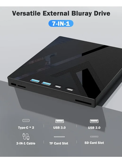 Hirucy Портативный внешний оптический привод D-BDKL-F10 USB 3.0 Ty, вариант, фото 5