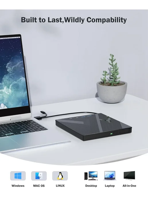 Hirucy Портативный внешний оптический привод D-BDKL-F10 USB 3.0 Ty, вариант, фото 6