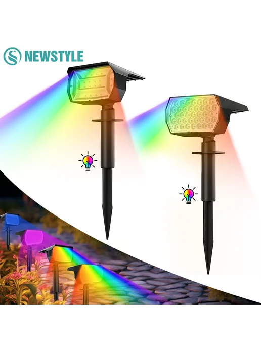 newstyle Солнечный прожектор 37 LED RGB, цветной, вариант, фото 2