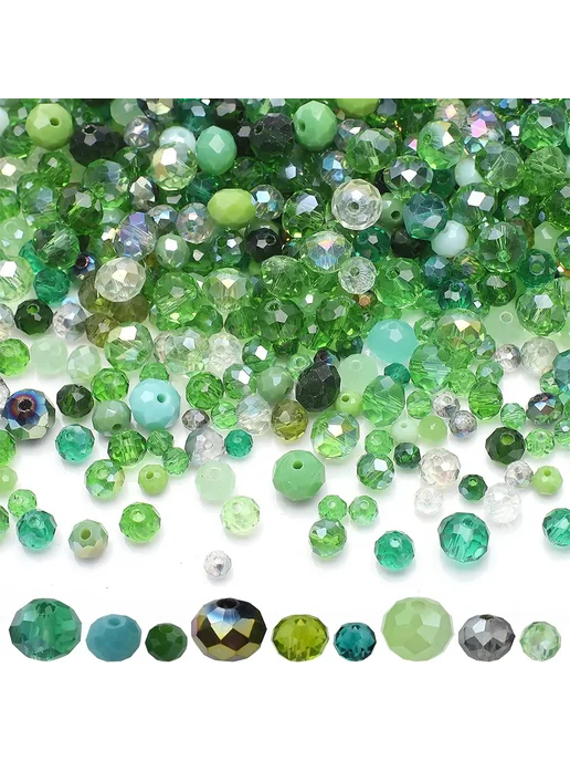 YUANZHIRUN Бусины стеклянные изумрудные 4 мм, 500 шт, 200 шт, фото 2
