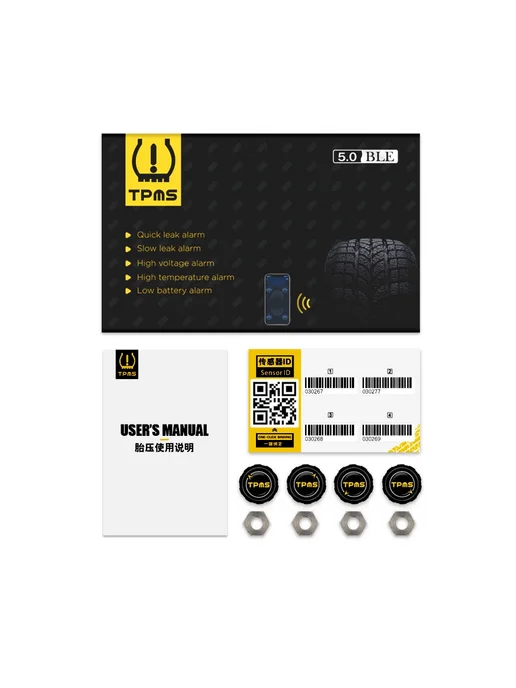 Нет бренда TPMS датчики шин Bluetooth 5.0, 4шт, BT5.0 External, 4 шт