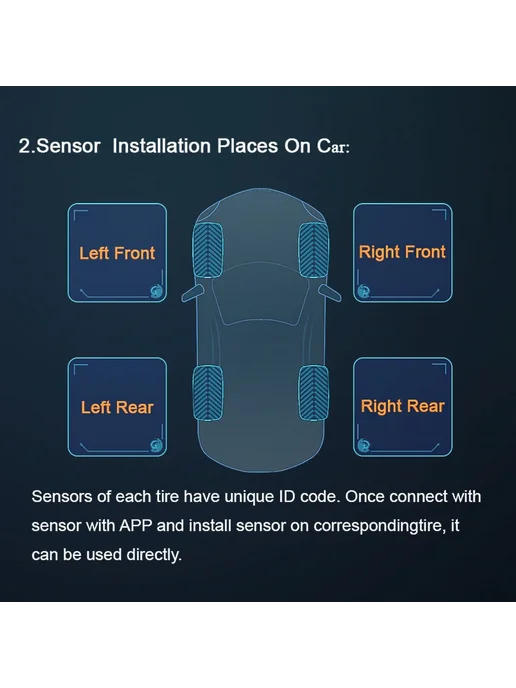 Нет бренда TPMS датчики шин Bluetooth 5.0, 4шт, BT5.0 External, 4 шт, фото 7
