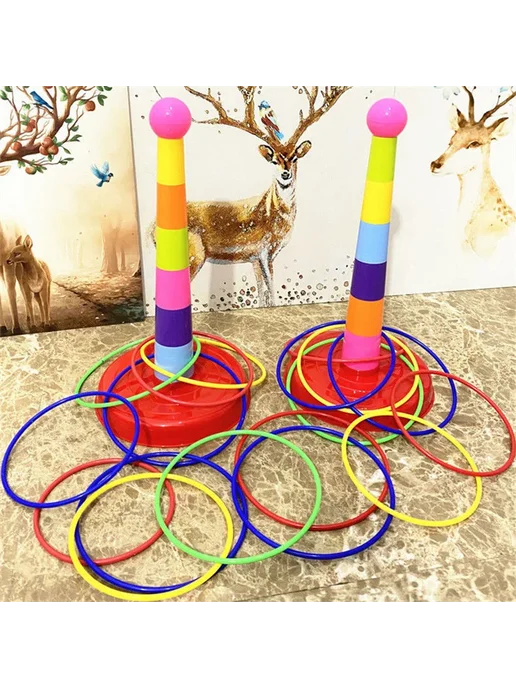 WUCHILD Детская игра с кольцами 2 башни, 30 колец, вариант, фото 4