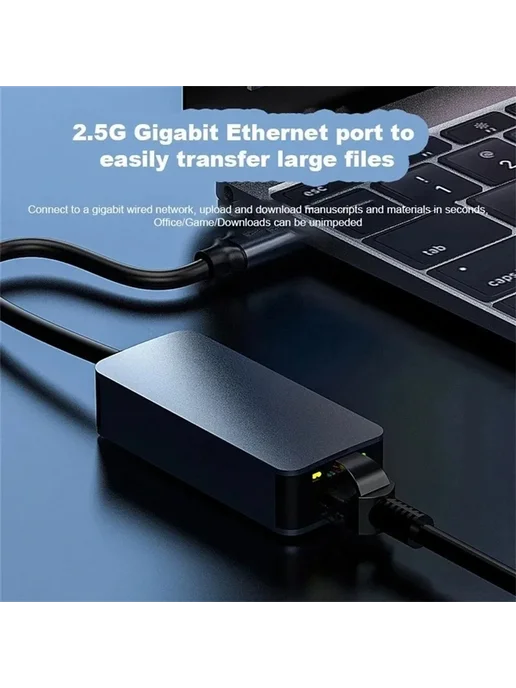 MZX Адаптер сетевой карты USB 3.0 RJ45 2500Mbps Type C, черный, фото 6