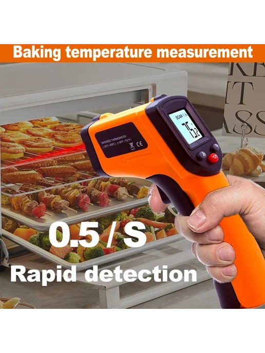 ZLLJMETER Инфракрасный термометр CX6000-Orange, 400°C, оранжевый, фото 4