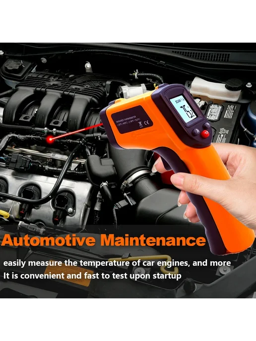 ZLLJMETER Инфракрасный термометр CX6000-Orange, 400°C, оранжевый, фото 5