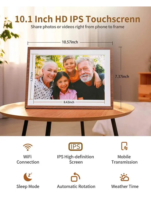 MQQC Frameo 10.1" Цифровая фоторамка, EU Plug, вариант, фото 5