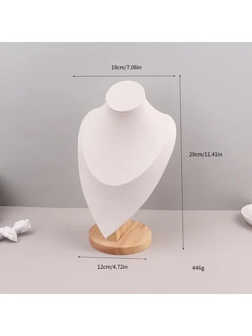 Нет бренда Велюровая подставка для украшений, Large, цвет Large, белый