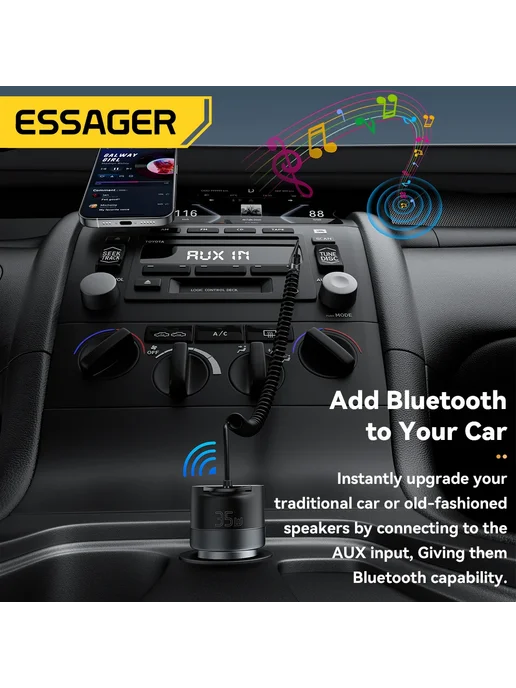 Essager Автомобильное Зарядное Устройство С Bluetooth 5.3 И, вариант, фото 4