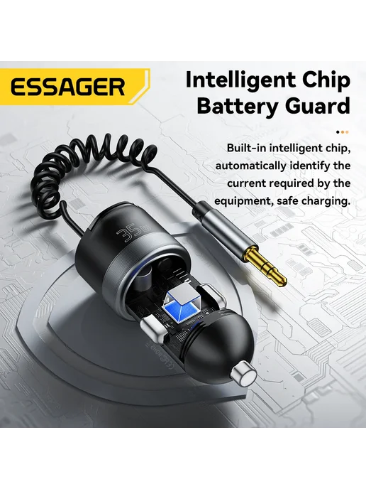 Essager Автомобильное Зарядное Устройство С Bluetooth 5.3 И, вариант, фото 6