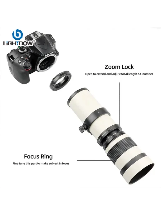 lightdow 420-800mm Телеобъектив Nikon Z Белый, белый, nikon z, фото 2