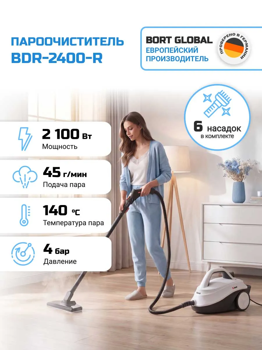 Пароочиститель BORT BDR-2400-R