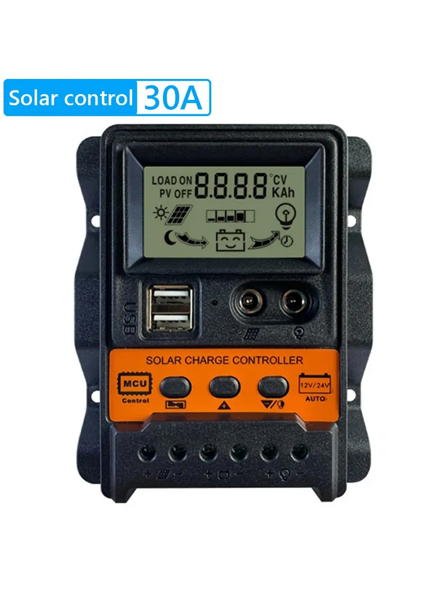 Солнечный контроллер заряда 30A с USB