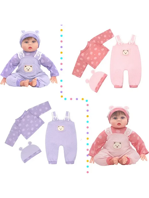 NURVACO Розовый комбинезон для куклы Reborn 20-22 дюймов, 05, розовый, фото 3