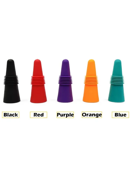 SUNFILI Силиконовые пробки для вина 5 шт, multicolor-5pc, 5 шт