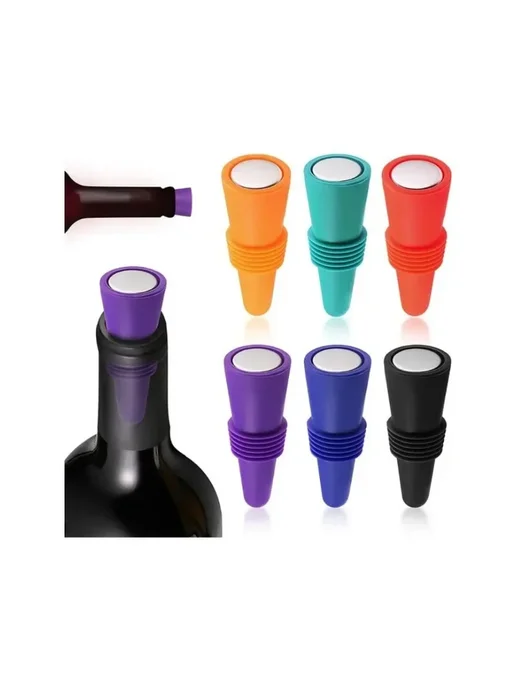 SUNFILI Силиконовые пробки для вина 5 шт, multicolor-5pc, 5 шт, фото 2
