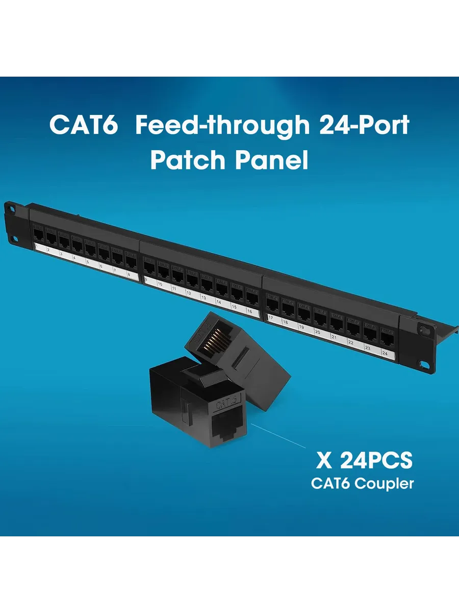 ZoeRax 24-портовая патч-панель Cat6 Cat6A
