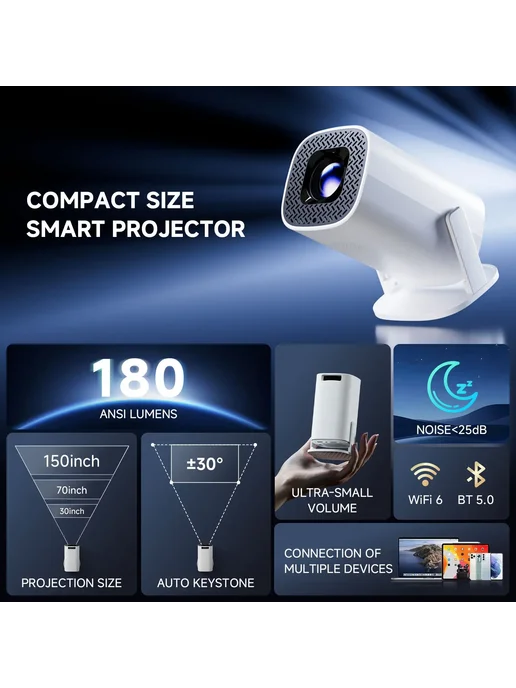 HONGTOP P30 PRO Портативный Проектор 720P US Plug, Мини-проектор AU, фото 3