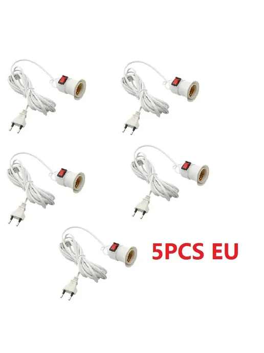 Нет бренда Держатель для лампы E27 2pcs EU 2.3M, 5 шт, 2,3 м