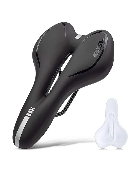 Нет бренда Черное велосипедное седло Gel MTB Type B Black, черный, фото 2