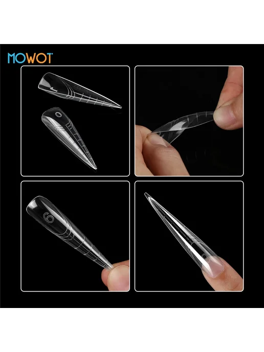 MOWOT формы для ногтей акриловые L-140pcs-box, вариант, фото 6