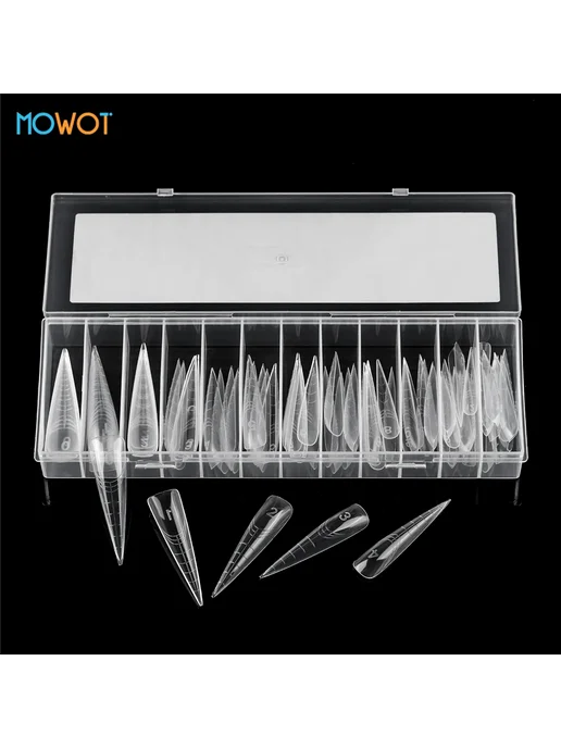 MOWOT формы для ногтей акриловые L-140pcs-box, вариант, фото 7