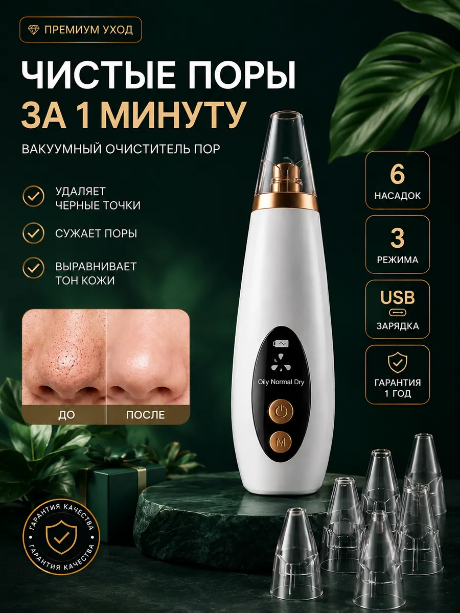 Вакуумный очиститель пор для лица