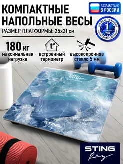 Весы напольные электронные с индикатором температуры 21х25