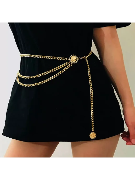 beltveli Пояс цепочка для на талию бодичейн Y2K, вариант, фото 5