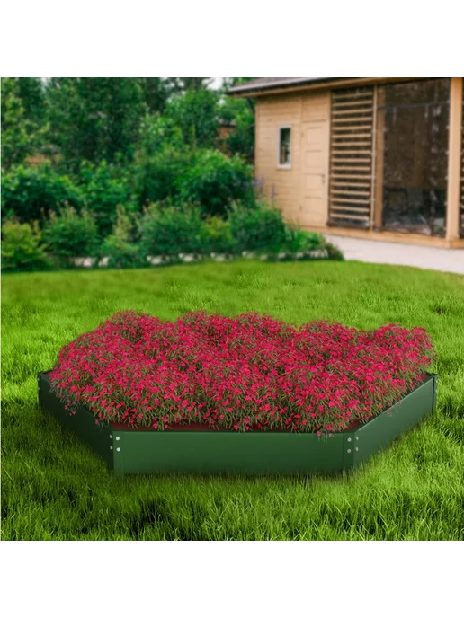 Greengo Клумба оцинкованная, d=140 см, высота бортика 15 см, зелёная, зеленый, фото 8
