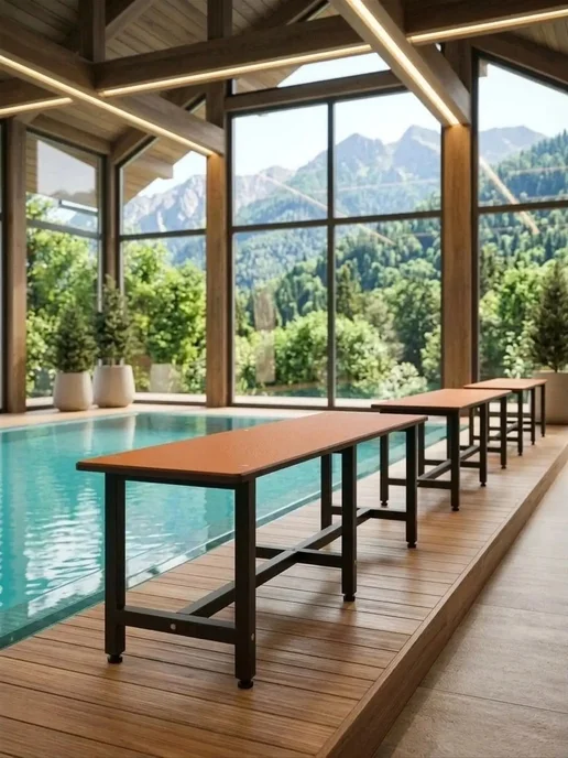 AquaLocker Скамья 109*39*44 см влагостойкая, из алюминия и пластика HPL, 109x39x44 см, фото 2