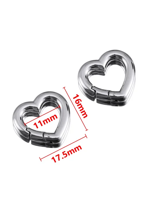 MINGXUAN Застежки-лобстеры сердечком Steel-16x17.5mm, вариант