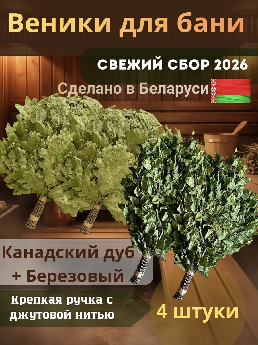 Веники для бани канадский дуб и березовый
