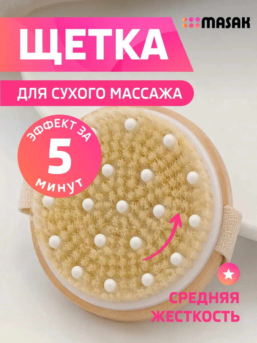Щетка для сухого массажа, антициллюлитная