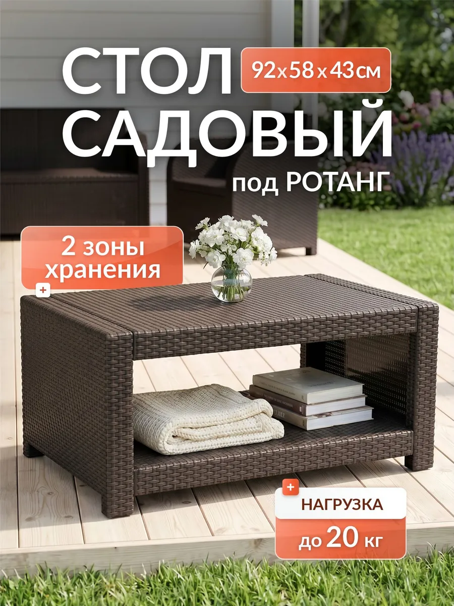 Стол садовый ротанг для дачи