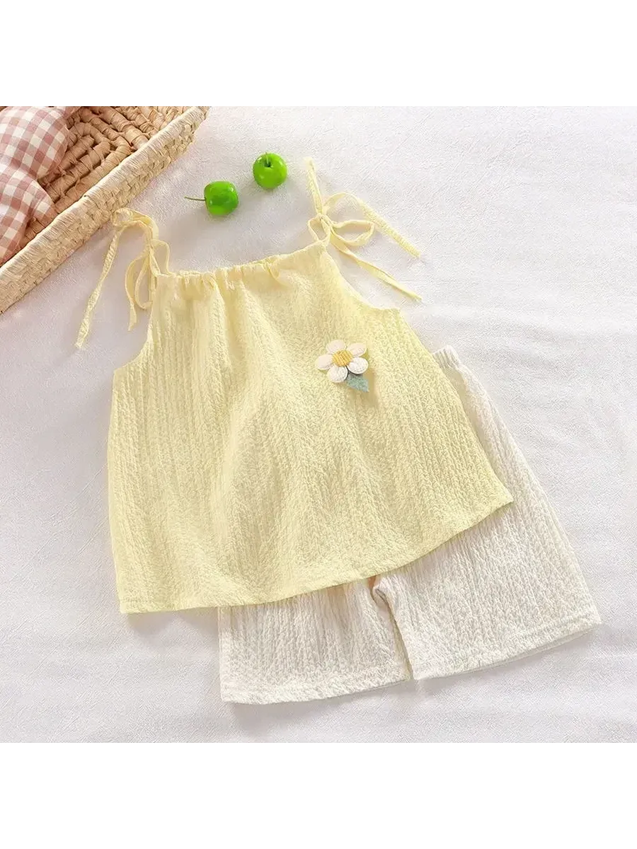 Sonkpuel летний комплект одежды для девочки 4-6 лет из полиэ