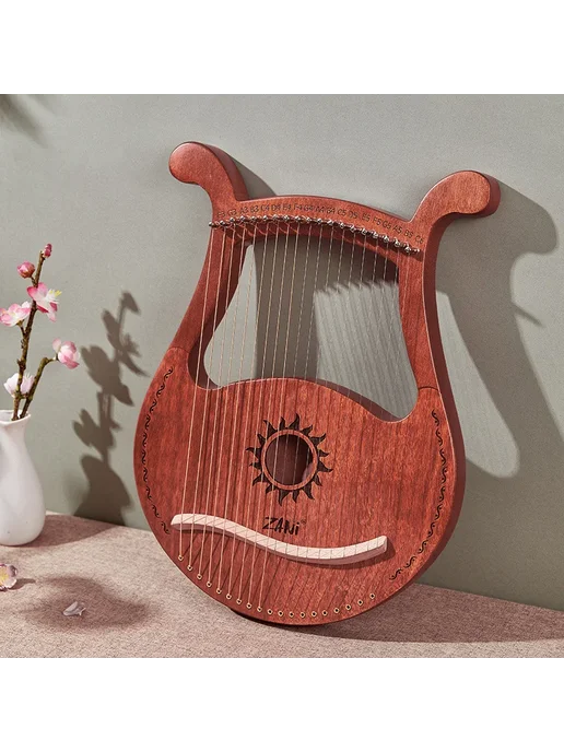 Нет бренда Лира-арфа 19 струн из красного дерева, Цвет 19 Strings1, красный, фото 2