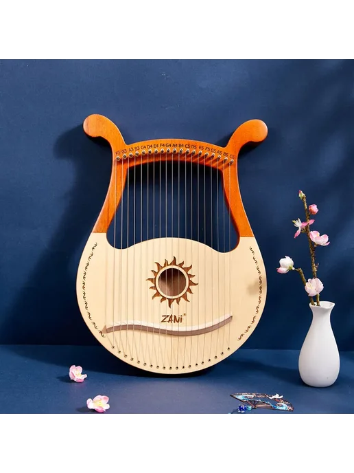 Нет бренда Лира-арфа 19 струн из красного дерева, Цвет 19 Strings1, красный, фото 3